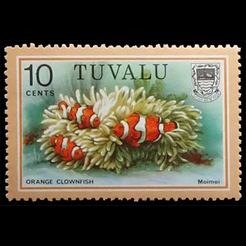 Tuvalu postage - Amphiprion percula (Orange clownfish)
