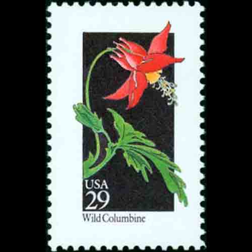United States postage - Aquilegia canadensis (Canadian columbine)