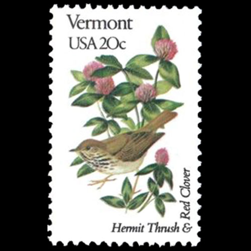 United States postage - Catharus guttatus (Hermit thrush)