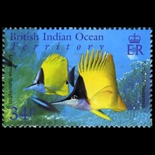British Indian Ocean Territory postage - Forcipiger longirostris (Longnose butterflyfish)