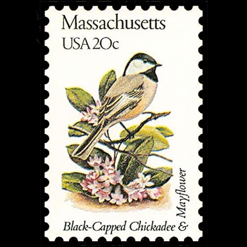 United States postage - Poecile atricapillus (Black-capped chickadee) MA
