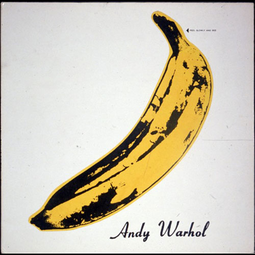 Album cover designed by Andy Warhol for rock group “The Velvet Underground” record “The Velvet Underground & Nico”