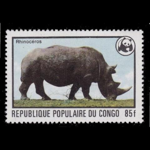 Republic of the Congo postage - Diceros bicornis (Black rhinoceros)