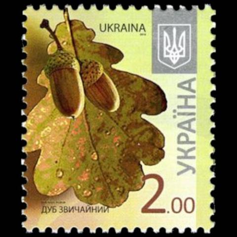 Ukraine postage - Quercus robur (Common oak)