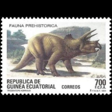 Equitorial Guinea postage - Triceratops horridus