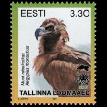 Estonia postage - Aegypius monachus (Eurasian black vulture)