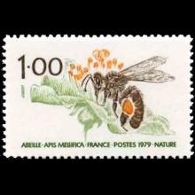 France postage - Apis mellifera (Western honey bee)