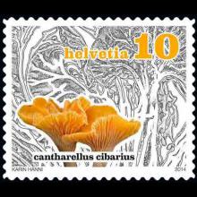Switzerland postage - Cantharellus cibarius (Chanterelle)
