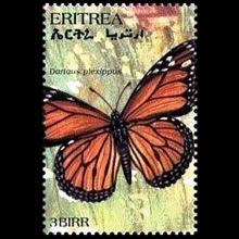 Eritrea postage - Danaus plexippus (Monarch butterfly)