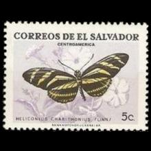 El Salvador postage - Heliconius charithonia (Zebra heliconian)