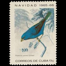 Cuba postage - Passerina cyanea (Indigo bunting)