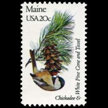 United States postage - Poecile atricapillus (Black-capped chickadee) ME