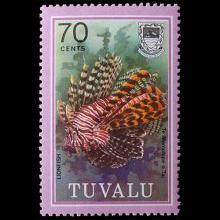 Tuvalu postage - Pterois volitans (Lionfish)