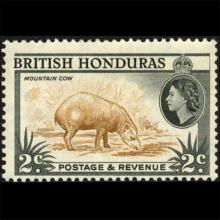 British Honduras postage - Tapirus bairdii (Baird's tapir)