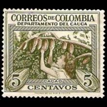 Colombia postage - Theobroma cacao (Cacao tree)