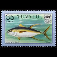 Tuvalu postage - Thunnus albacares (Yellowfin tuna)